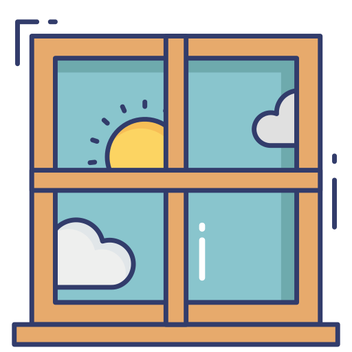 green lawn view window