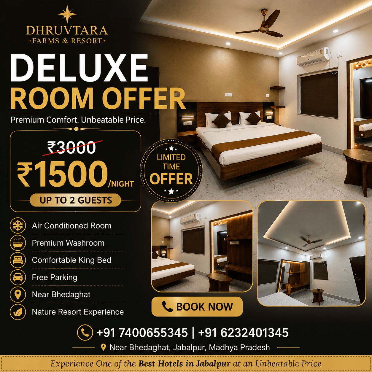 offer for deluxe room, Dhruvtara farms jabalpur